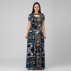 Boho maxi dress for plus size women flowy autumn dress
