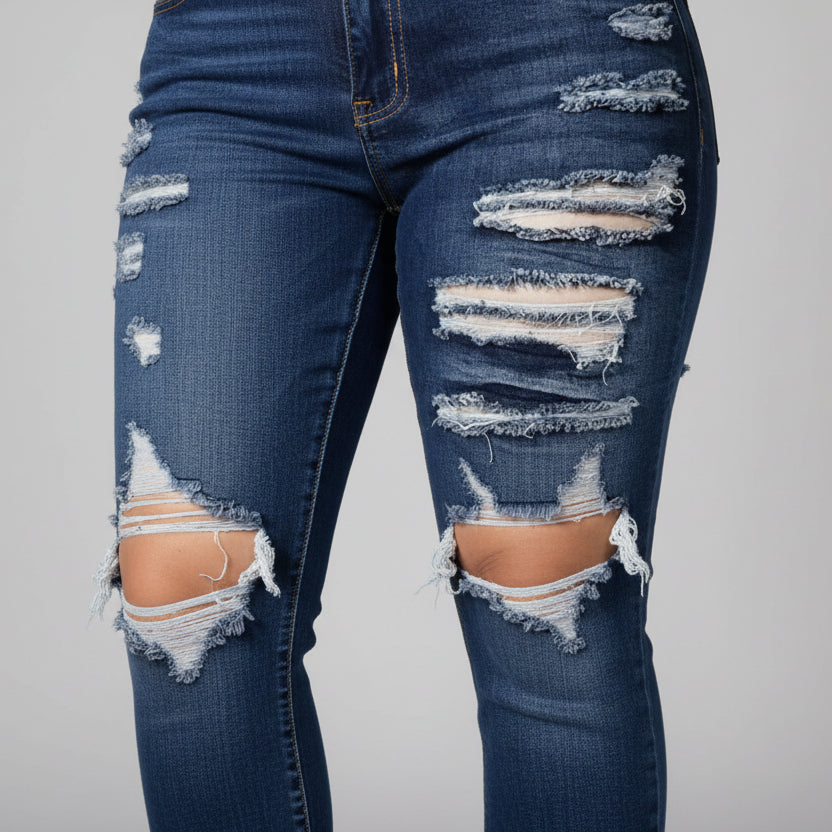 High stretch cropped jeans for women street style fashion