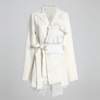 Ladies British style French jacket white elegant commuter coat