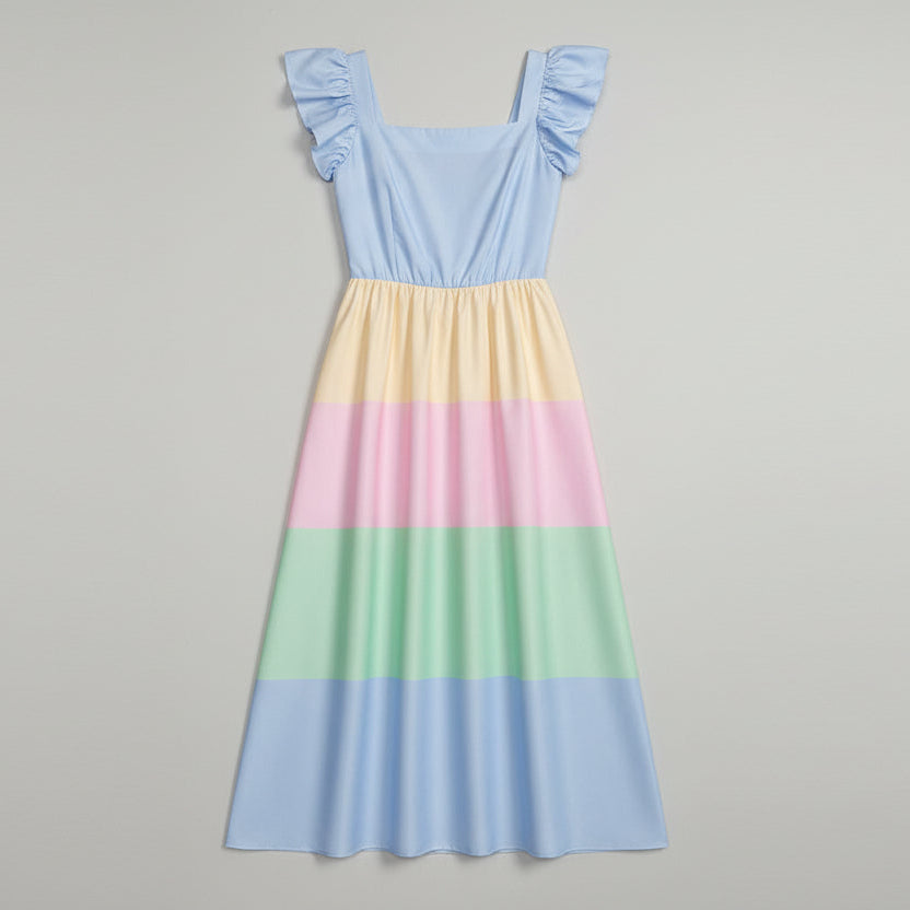 Minimalist Japandi style midi dress for women casual wear