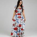 Plus size bohemian autumn maxi dress for women loose swing style