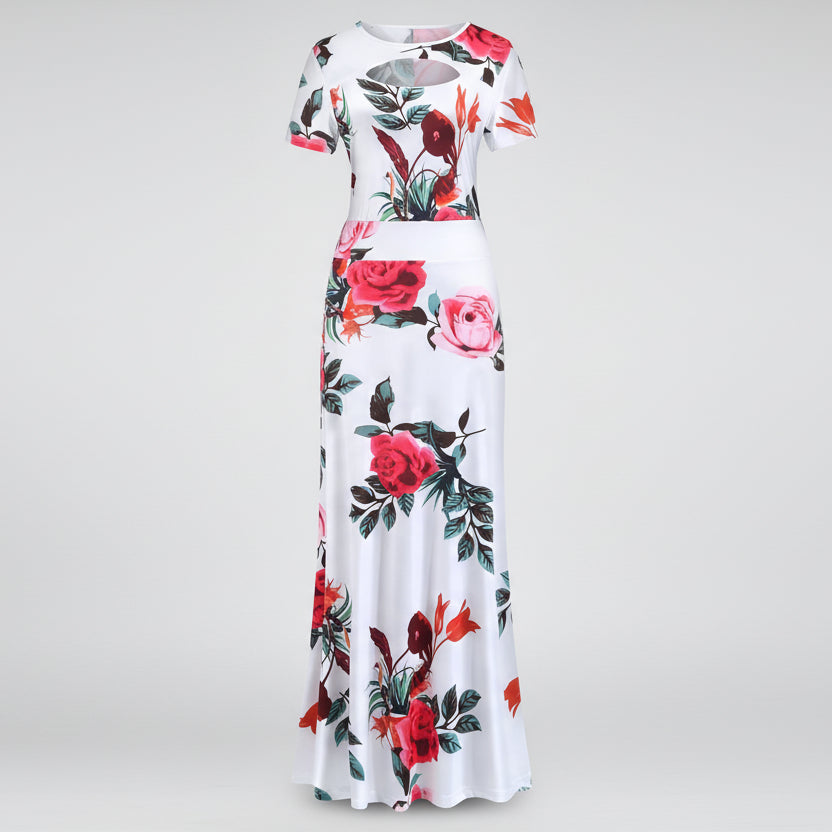 Plus size bohemian autumn maxi dress for women loose swing style