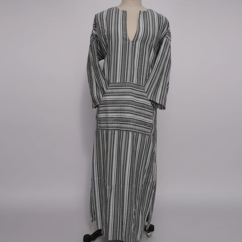 Plus size striped maxi dress for women loose style