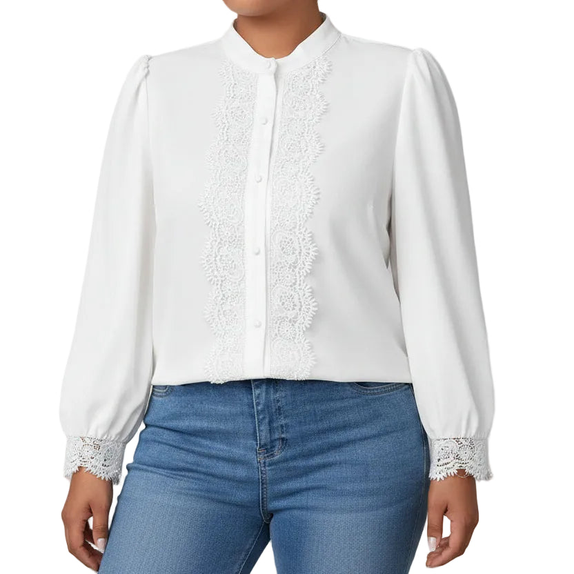 Versatile relaxed-fit top for women fresh and sweet style white
