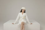 White commuter jacket for women stylish and lightweight