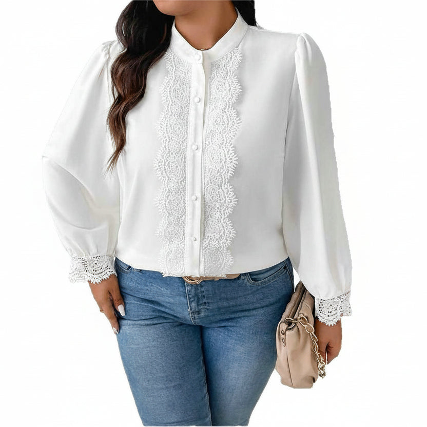 White polyester top for women soft and lightweight