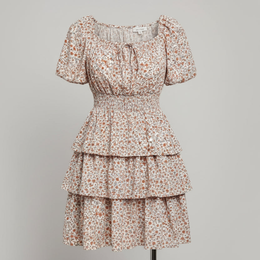 Women floral summer mini dress casual bohemian style