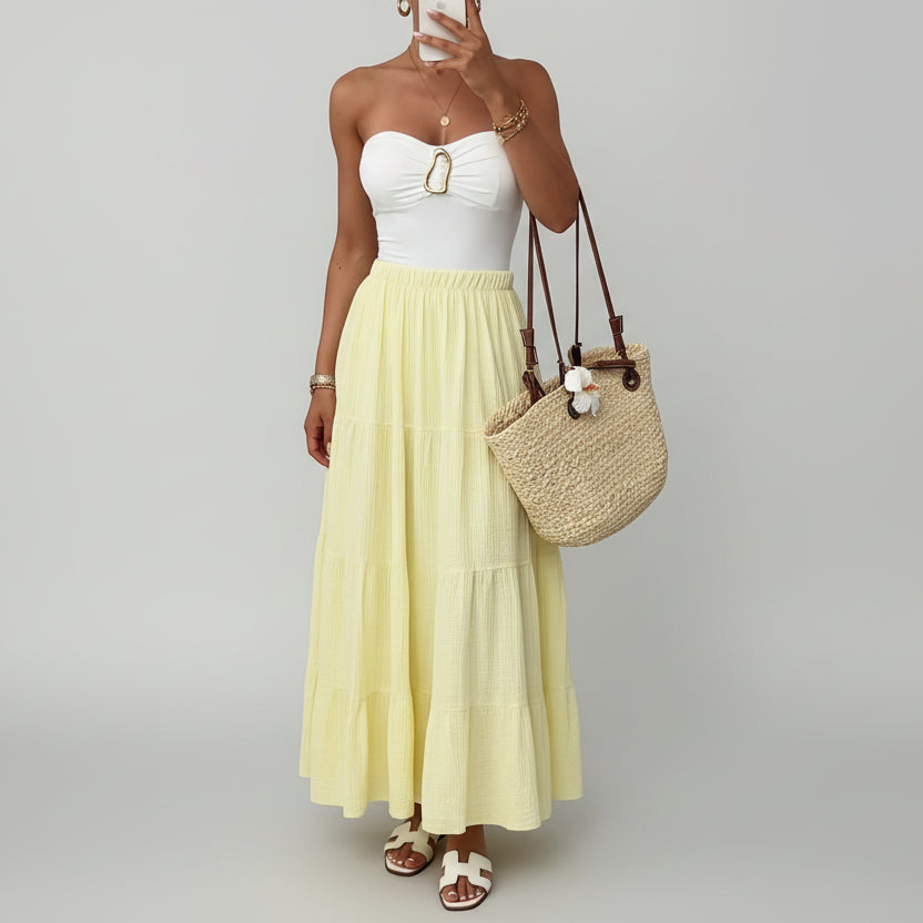 Women minimalist pleated skirt stylish and elegant design