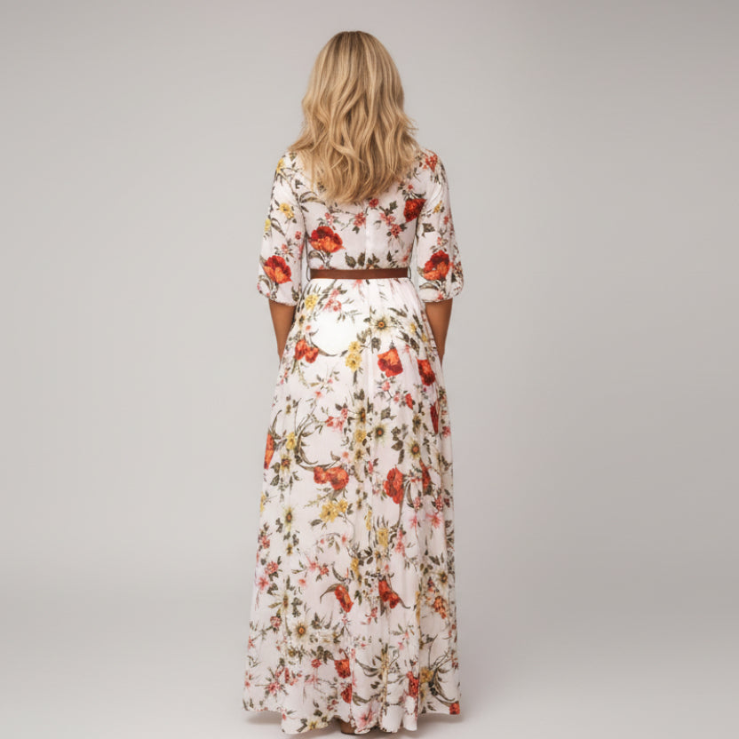 rincess style floral maxi dress for women full length elegant outfit