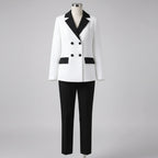 Women straight leg pants suit modern formal fashion