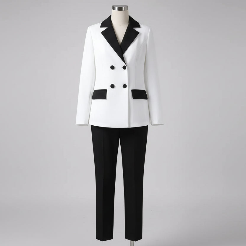 Women straight leg pants suit modern formal fashion